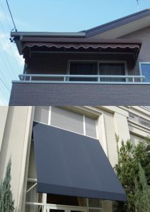 オーニング 巻上テント 軒先テント 庇テント 日除け 雨避け オシャレ 駐輪場 パラソル