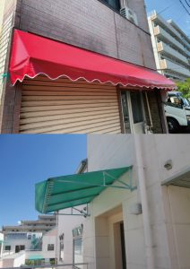 オーニング 巻上テント 軒先テント 庇テント 日除け 雨避け オシャレ 駐輪場