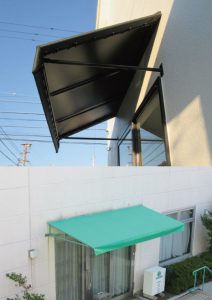 オーニング 巻上テント 軒先テント 庇テント 日除け 雨避け オシャレ 駐輪場