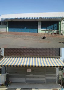 オーニング 巻上テント 軒先テント 庇テント 日除け 雨避け オシャレ 駐輪場