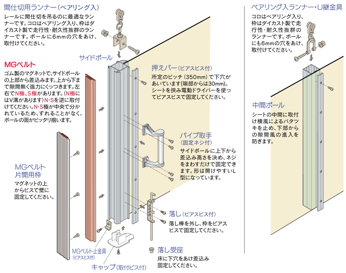 間仕切MGベルト 岡田装飾金物 - 株式会社星野商店