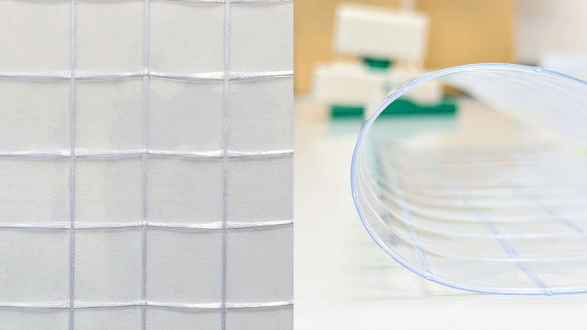 糸入りビニールの断面イメージ