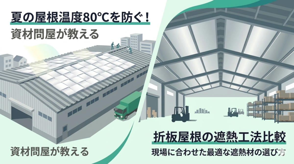 夏の屋根温度80℃を防ぐ！資材商社が教える折板屋根の遮熱工法比較