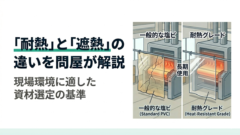 耐熱シートの選定で「耐熱」と「遮熱」を混同していませんか？本記事では資材商社の視点から、温度別の素材選びの基準や、柔軟性を保ちつつ長持ちさせるためのポイントを解説。炉の周辺や高温配管近くなど、現場環境に合わせた最適な選び方がわかります。