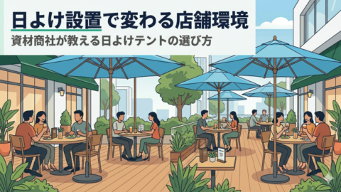 日よけ設置で変わる店舗環境｜資材商社が教える遮熱テント・生地の選び方