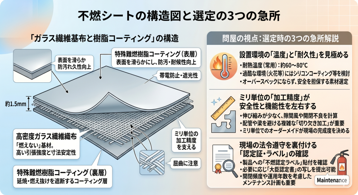不燃シートの構造と認定ラベルの確認ポイント