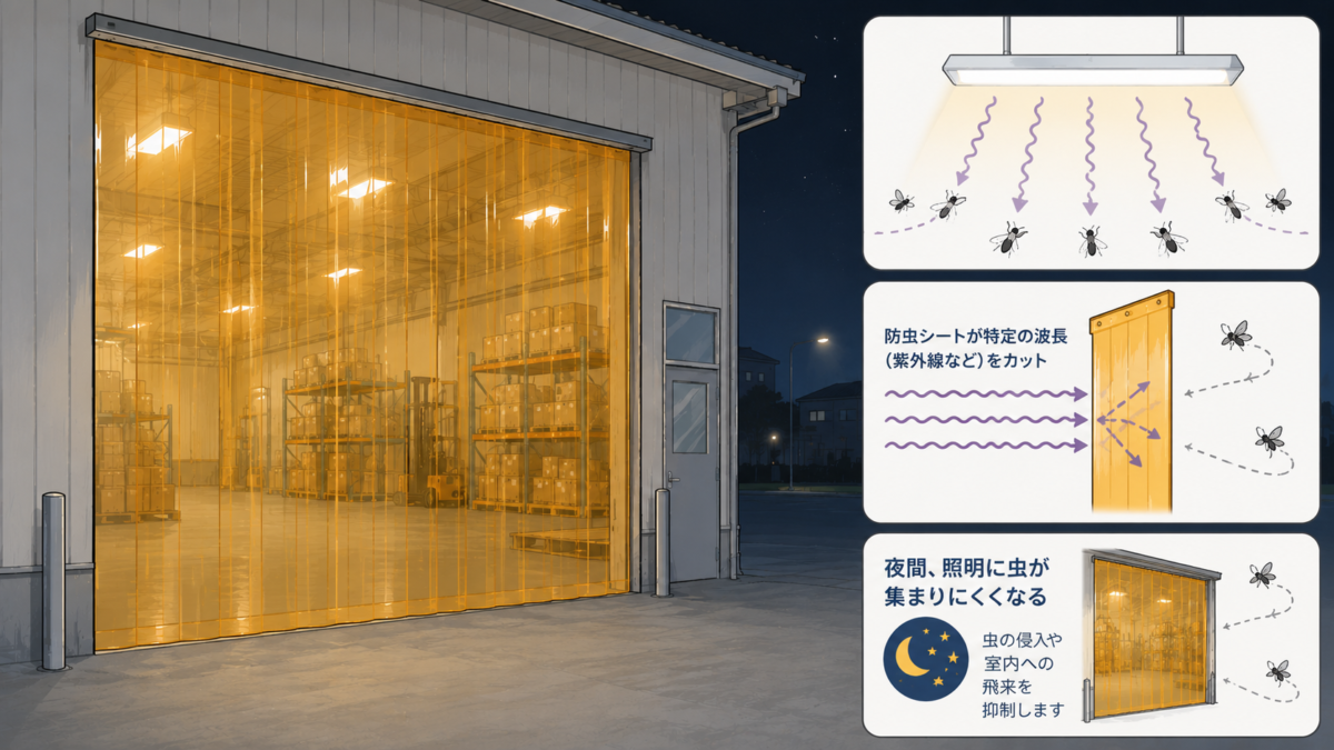 防虫ビニールシートの走光性カット原理の図解