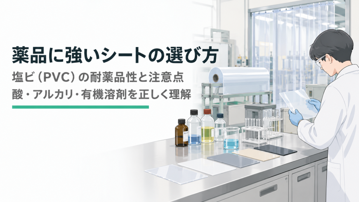 薬品に強いシートの選び方|塩ビ(PVC)の耐薬品性と酸・アルカリ・有機溶剤への注意点